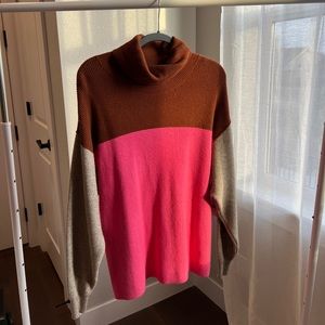 FREE PEOPLE COLOR BLOCK SWEATER